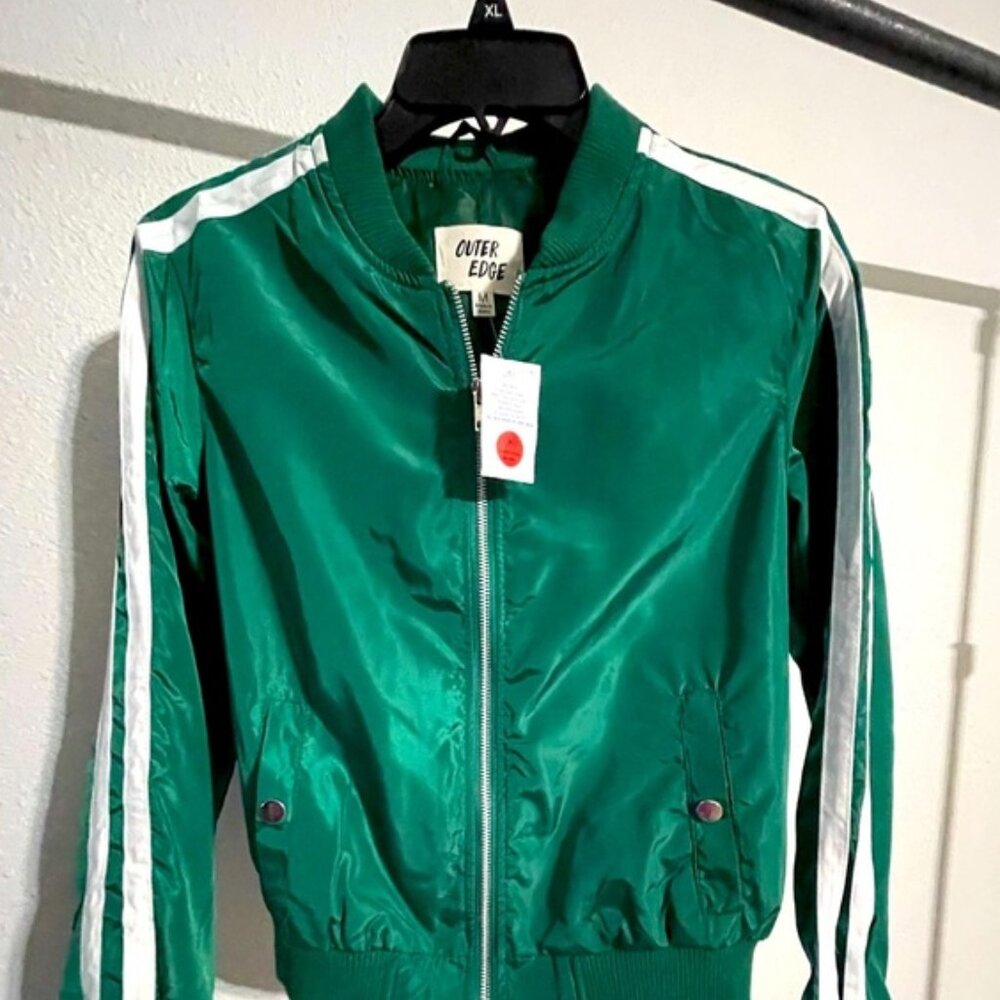 Green Bomber with White Stripes. Squid Games (i guess).